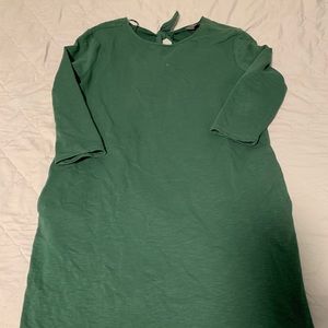 3/4 Sleeve Green Dress w/Pockets